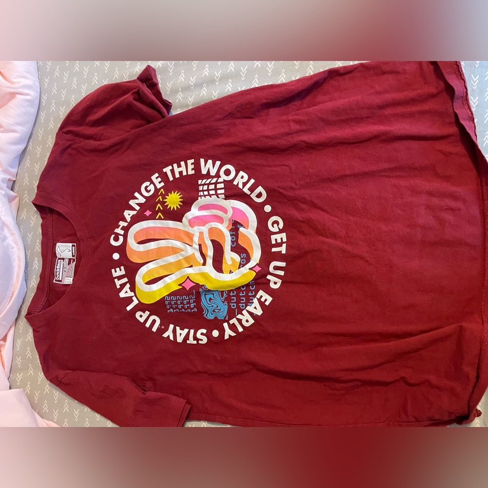 Dutch Bros Red and White Short Sleeve Tee